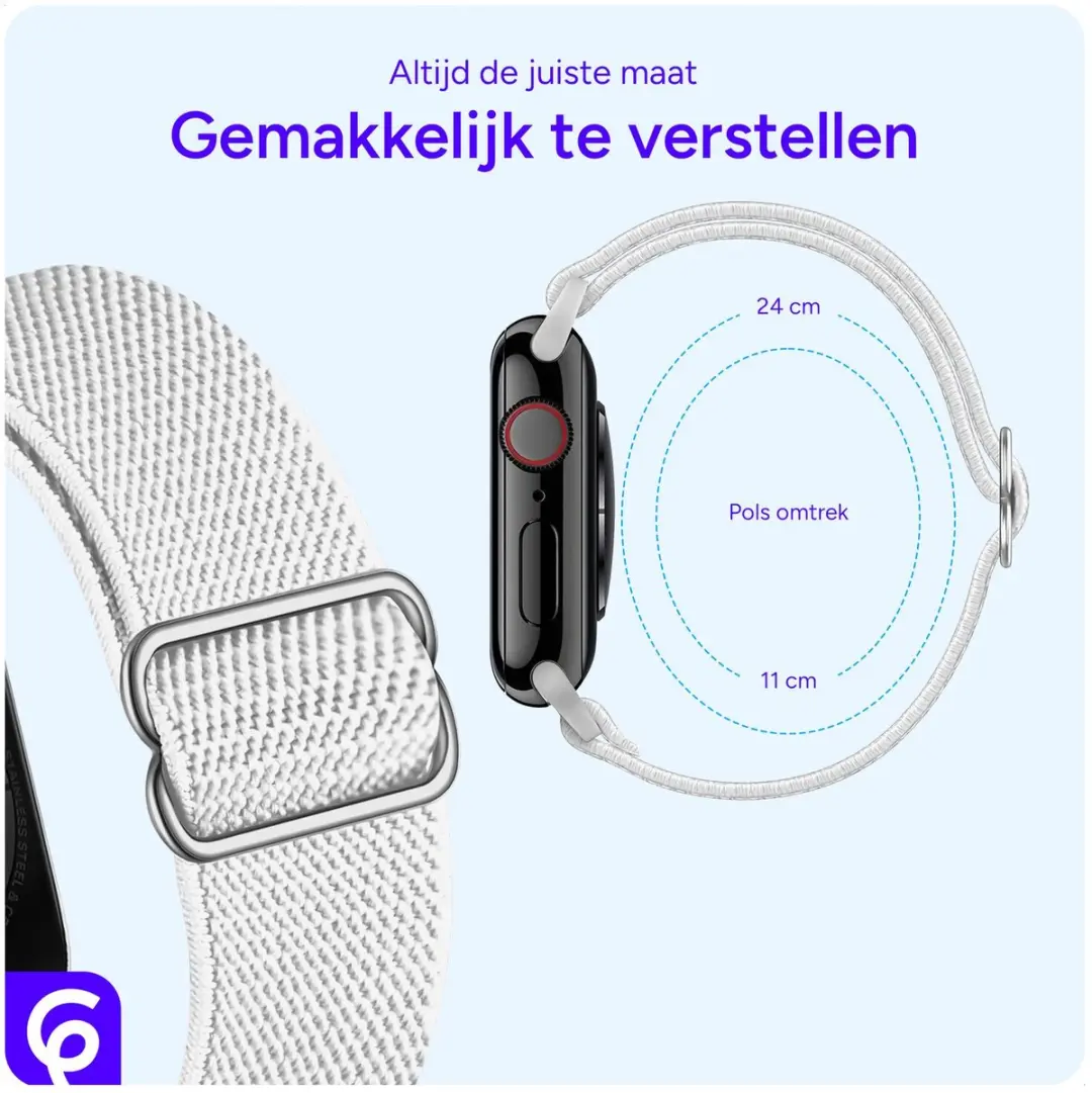 Selected SBG Nylon Horlogebandje Apple Watch - 38/40/42mm Wit