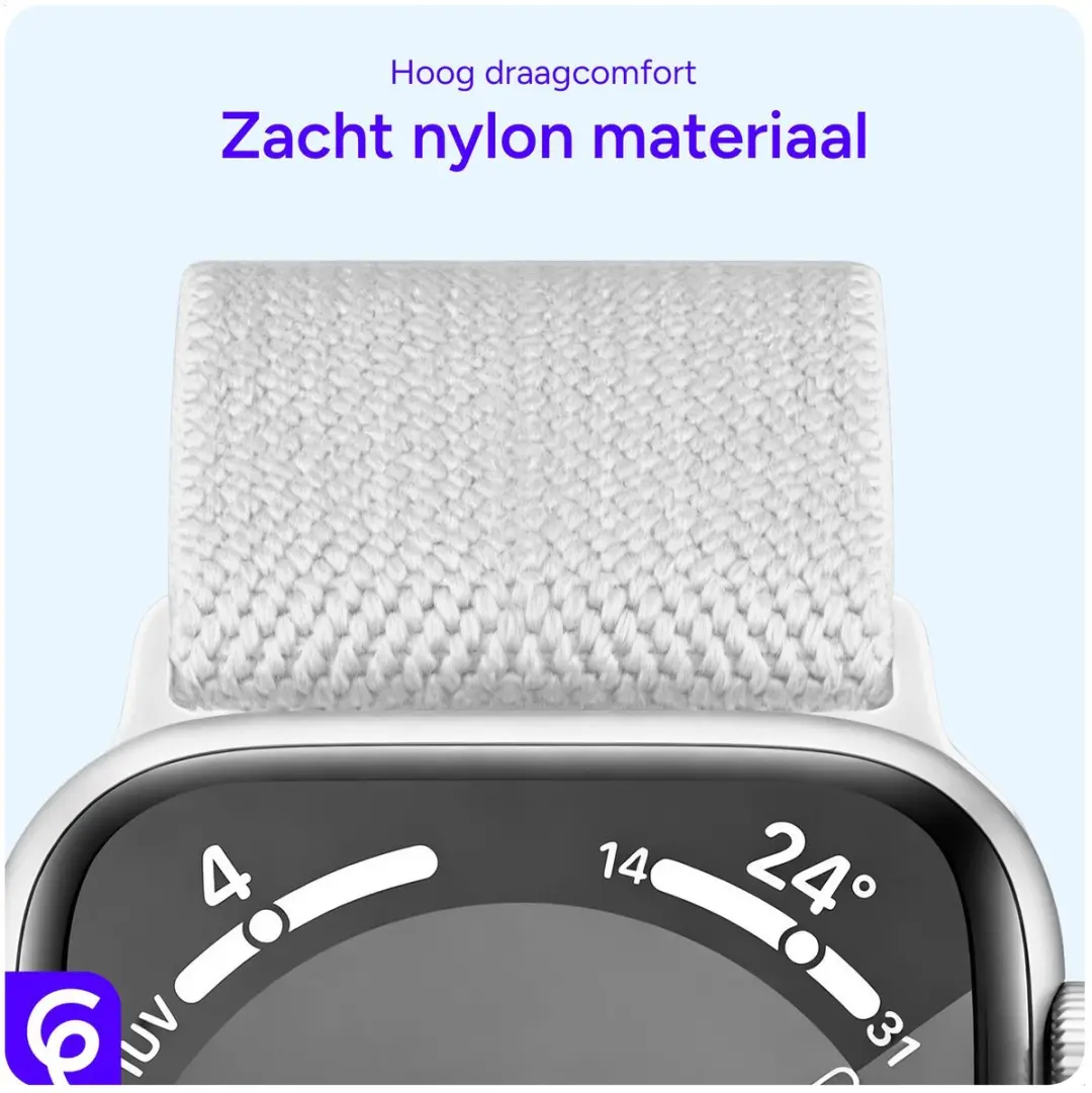 Selected SBG Nylon Horlogebandje Apple Watch - 38/40/42mm Wit