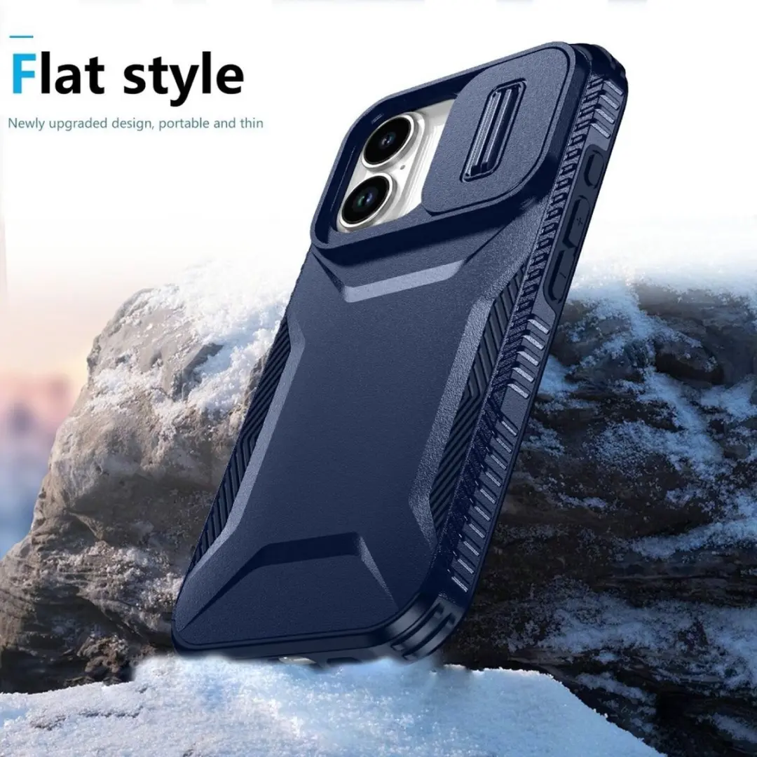 Selected by GSMpunt.nl iPhone 17 Hoesje Blauw - Camera Slider