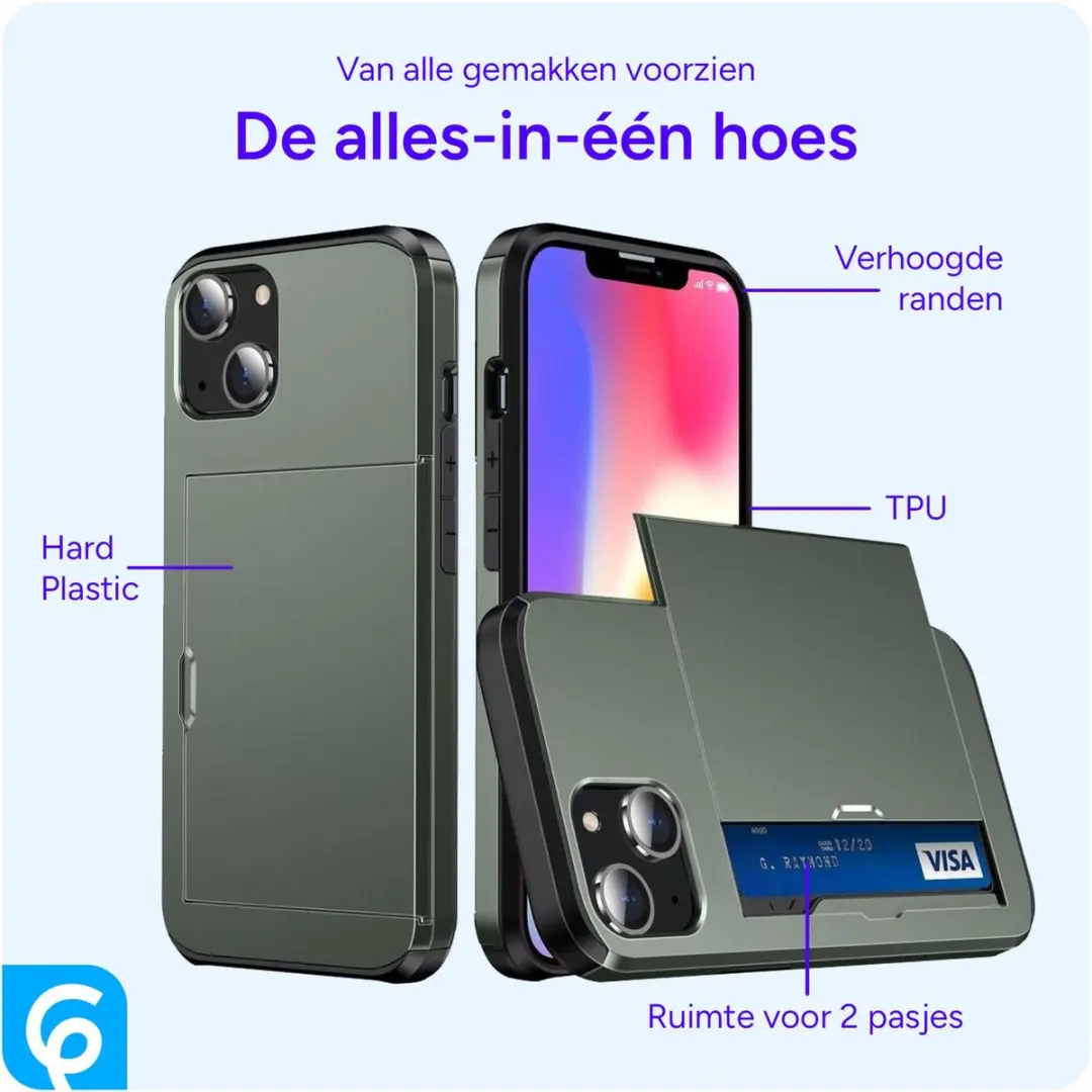 Selected Hoesje met Kaarthouder iPhone 14 - Groen