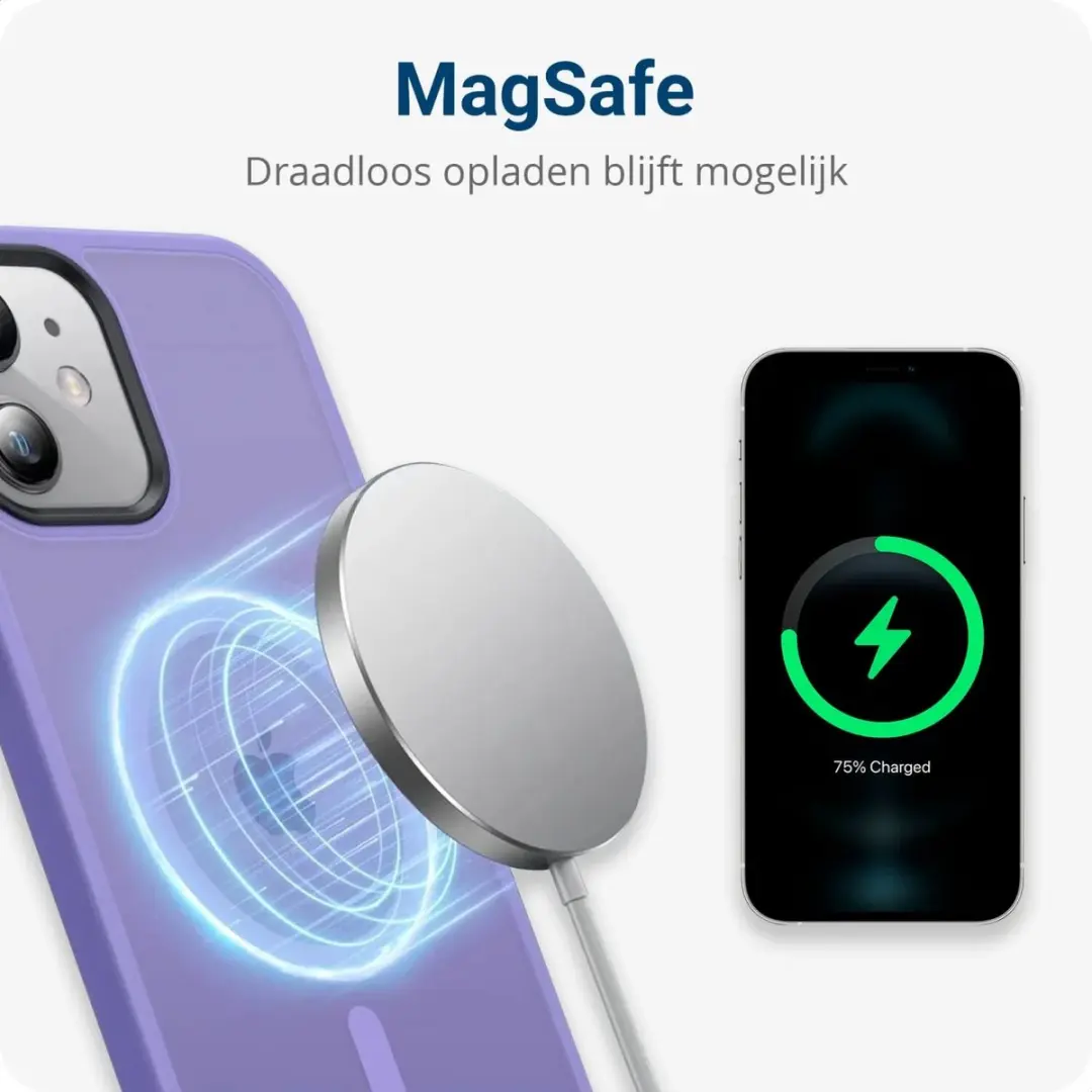 Selected by GSMpunt.nl iPhone 12/12 Pro Hoesje - MagSafe - Paars - Matte Bescherming