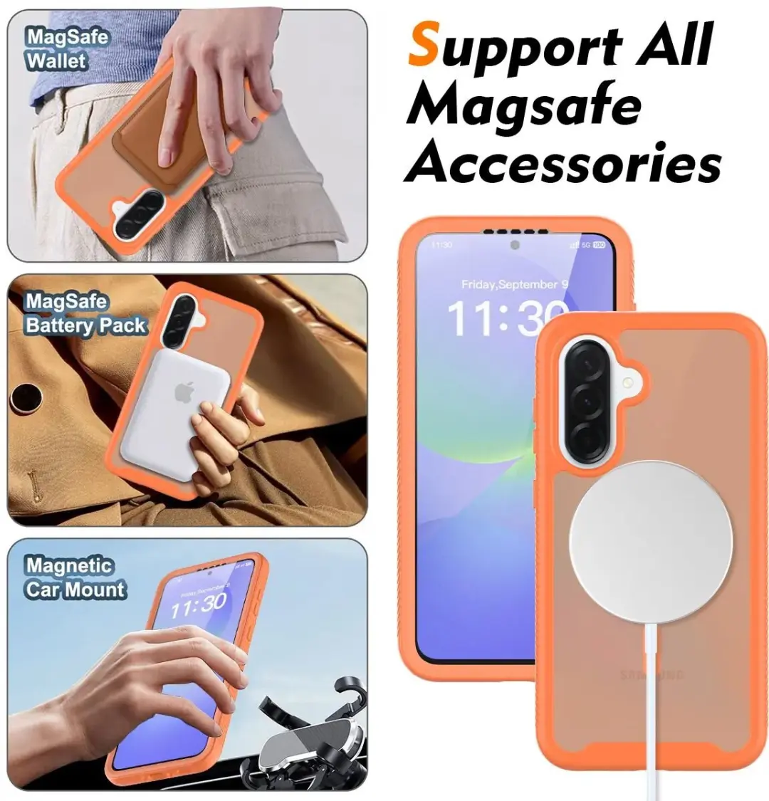 Selected Hoesje Samsung Galaxy A36/A37/A56 Matte Oranje - MagSafe - afbeelding 6 van 6