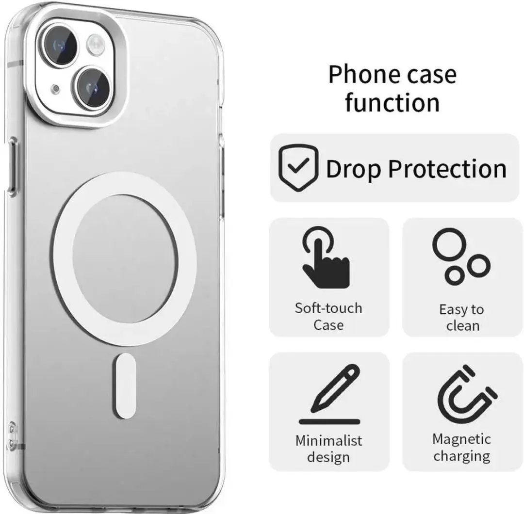 Selected MagSafe Backcover iPhone 13/14 - Wit & Transparant - afbeelding 6 van 6