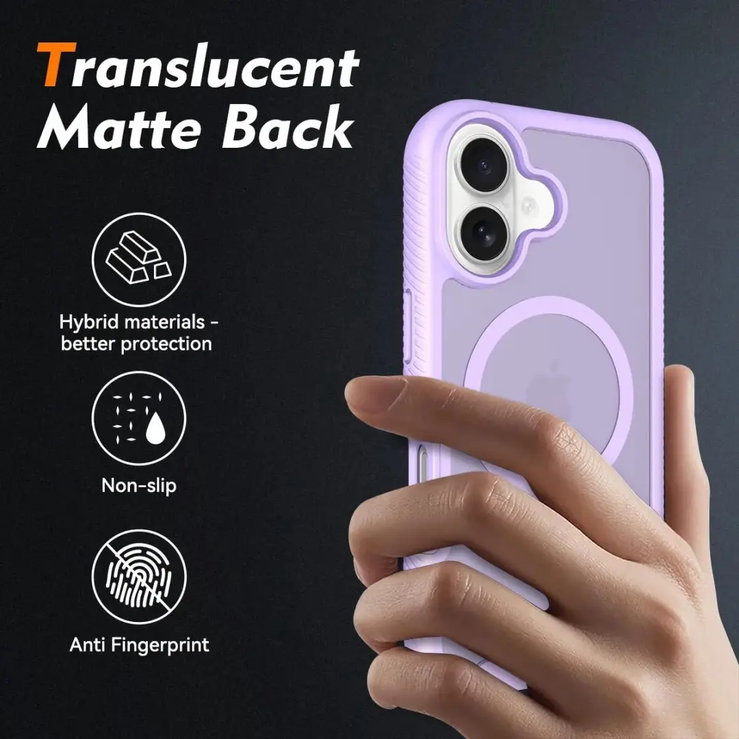Selected by GSMpunt.nl iPhone 16 Hoesje Matte Paars - MagSafe