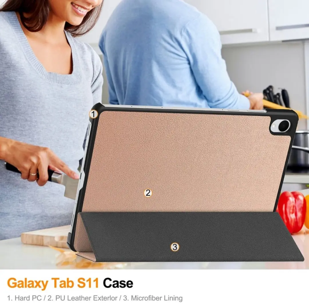 Selected by GSMpunt Samsung Galaxy Tab S11 Book Case - Roze Goud