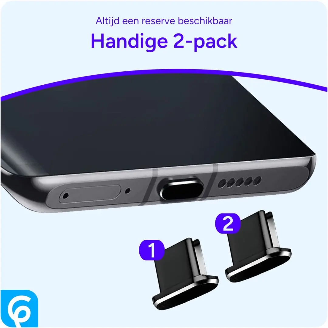 Selected USB-C Stofdichte Plug - 2 Stuks - Zwart