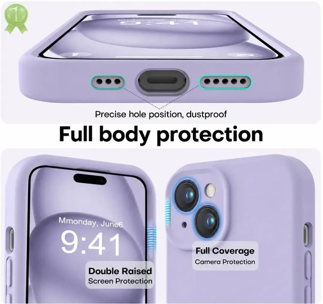 Selected Hoesje iPhone 15 Siliconen Lila - Dun