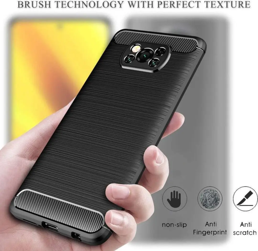 Selected TPU Hoesje Xiaomi Poco X3 - Carbon - Zwart