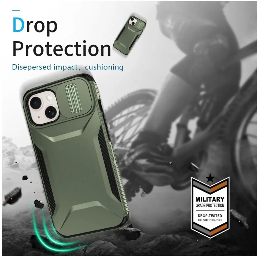 Selected by GSMpunt.nl iPhone 15 Hoesje Groen - Camera Slider - afbeelding 6 van 6
