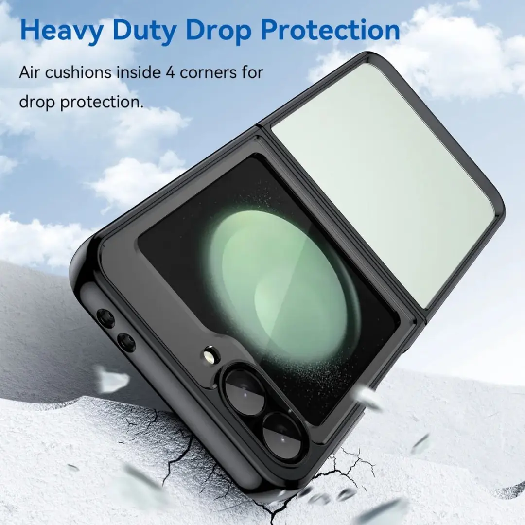 Selected Hoesje Samsung Galaxy Z Flip 6/7 FE - Transparant Zwart