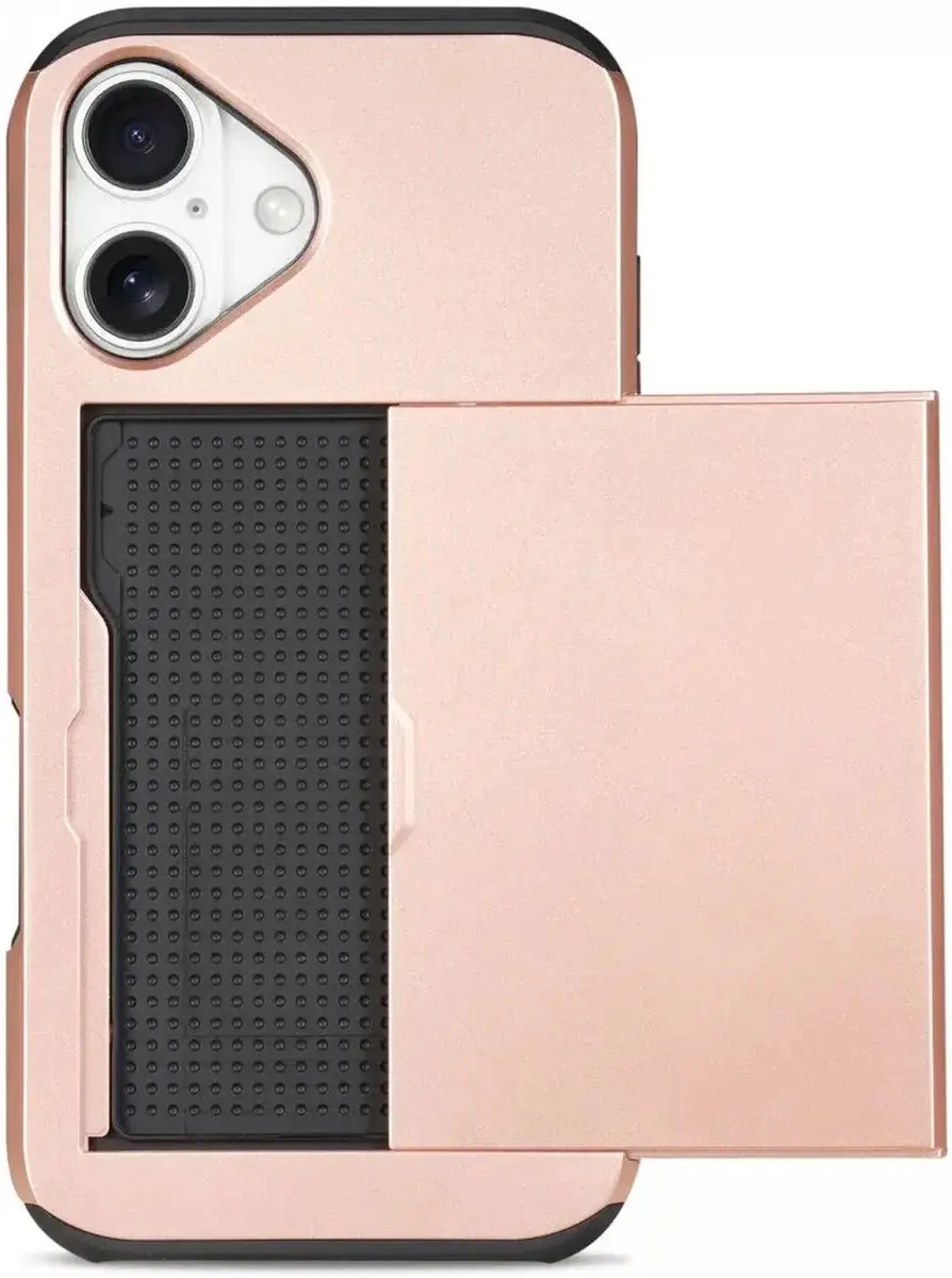 Selected by GSMpunt.nl iPhone 16 Hoesje met Kaarthouder - Roze