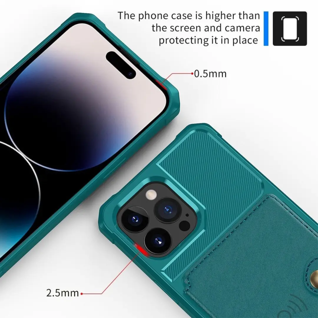 Selected Portemonnee Hoesje iPhone 14 Pro Max - Groen - 4 Pasjes