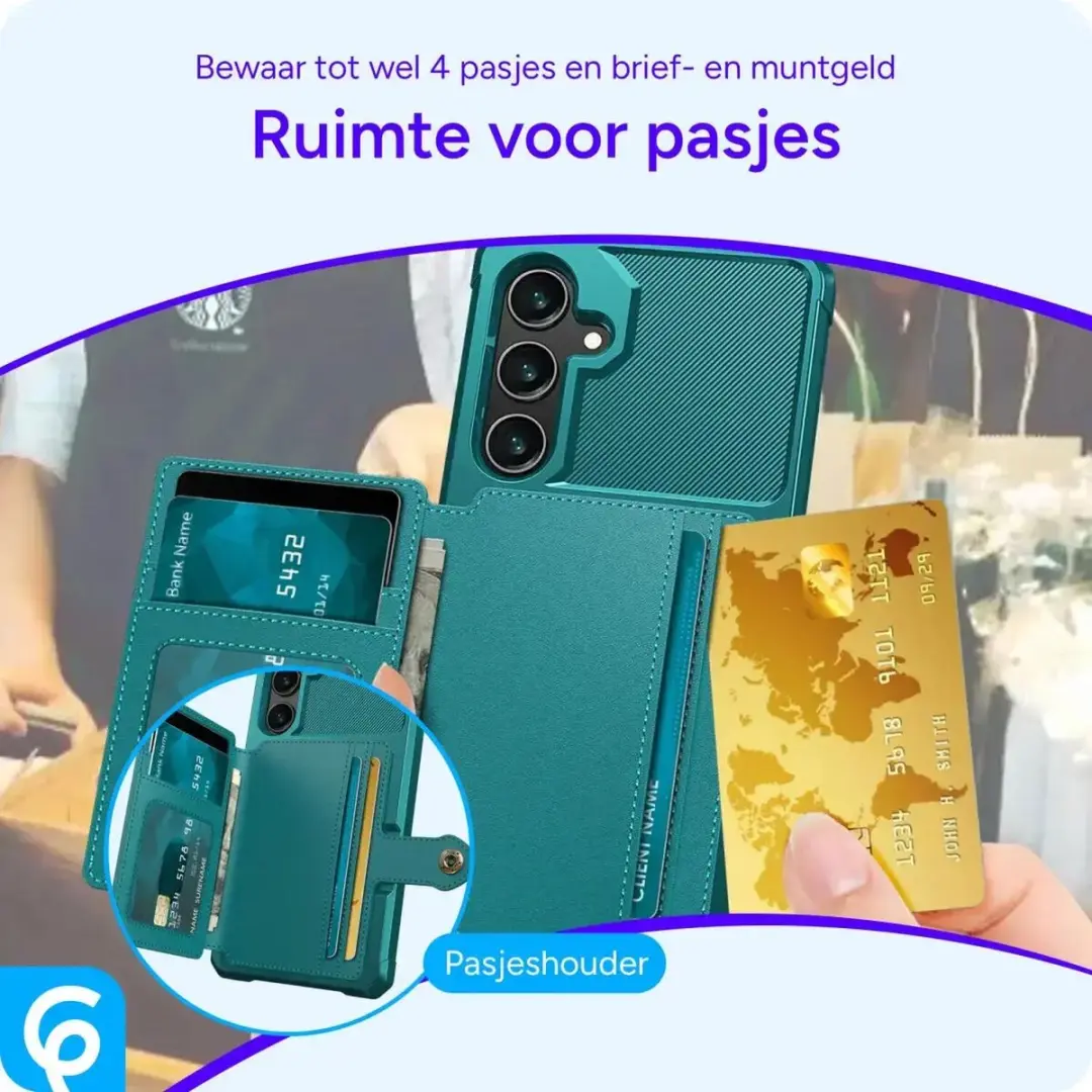 Selected Portemonnee Hoesje Samsung Galaxy A56 - Groen - 4 Pasjes