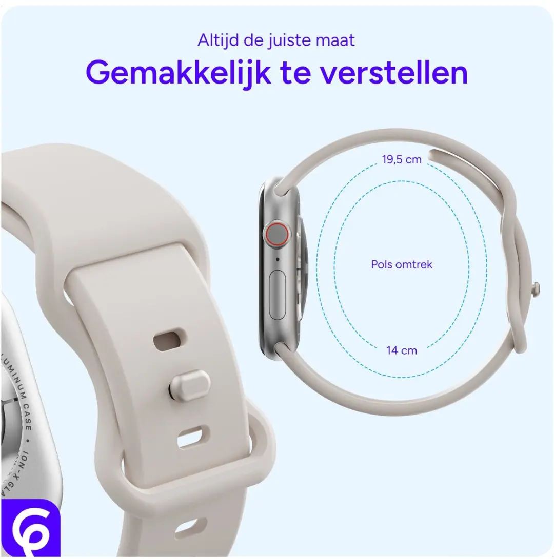 Selected SBG Siliconen Bandje Apple Watch 7 45mm - Sterrenlicht