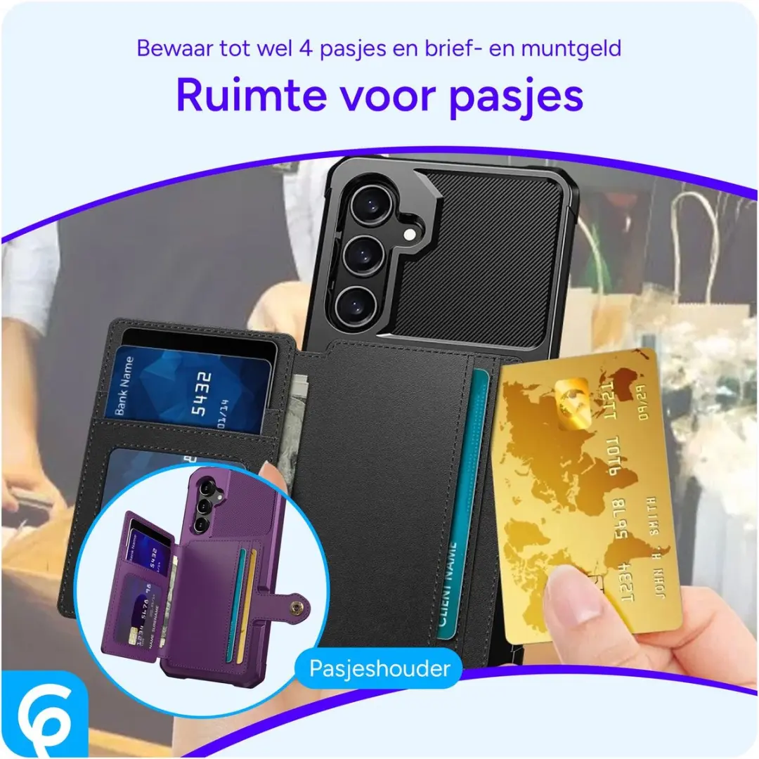 Selected Portemonnee Hoesje Samsung Galaxy S24 Plus - 4 Pasjes - Zwart