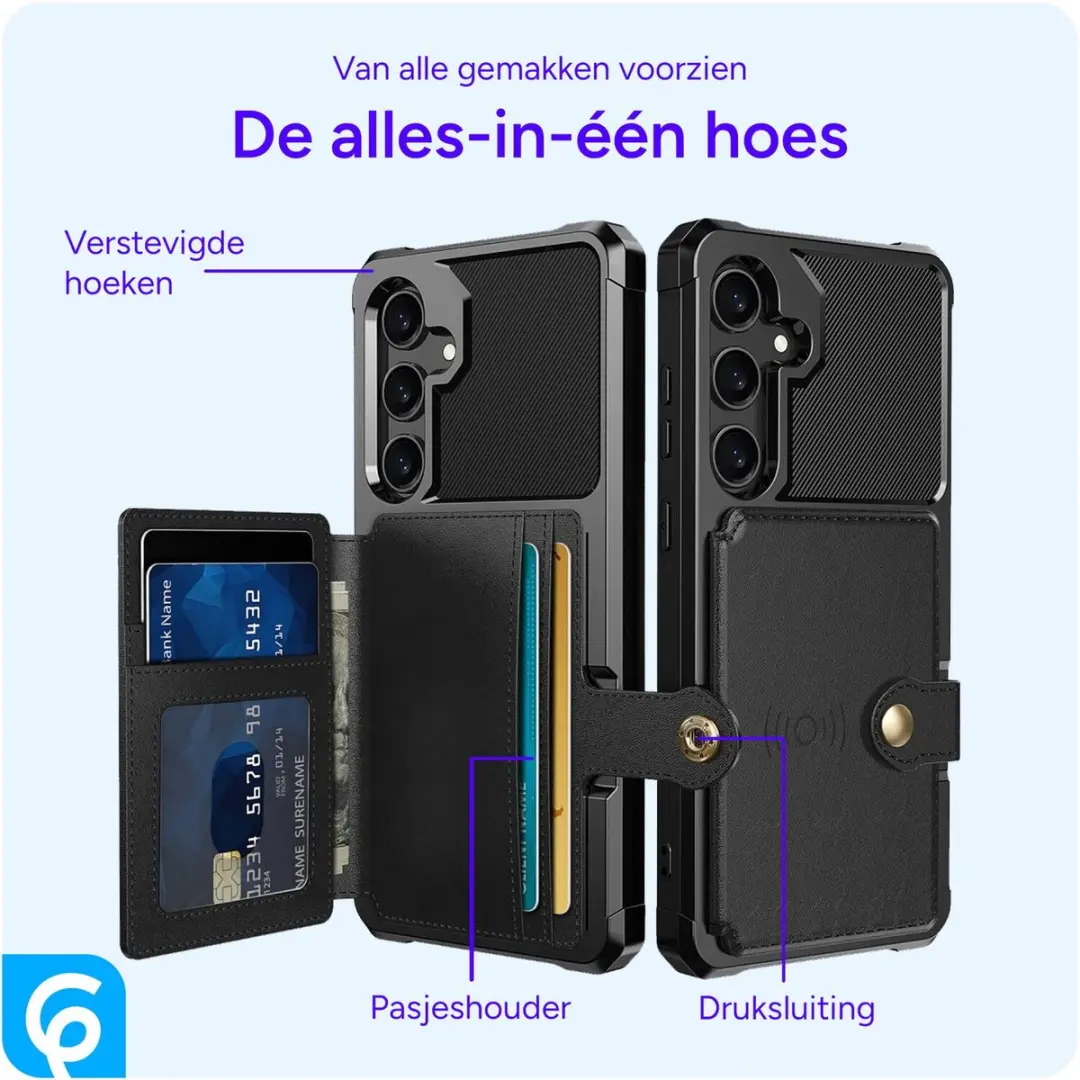 Selected Portemonnee Hoesje Samsung Galaxy S24 Plus - 4 Pasjes - Zwart - afbeelding 6 van 6