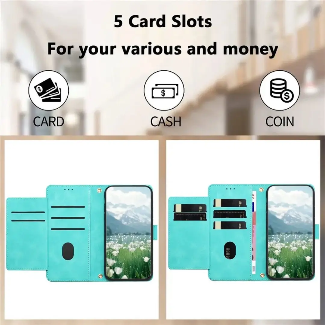 Selected Hoesje Samsung Galaxy A57 Portemonnee Tulpen Book Case - Groen