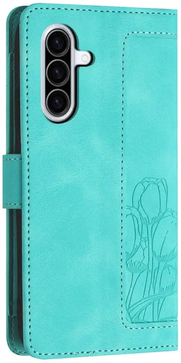 Selected Hoesje Samsung Galaxy A57 Portemonnee Tulpen Book Case - Groen