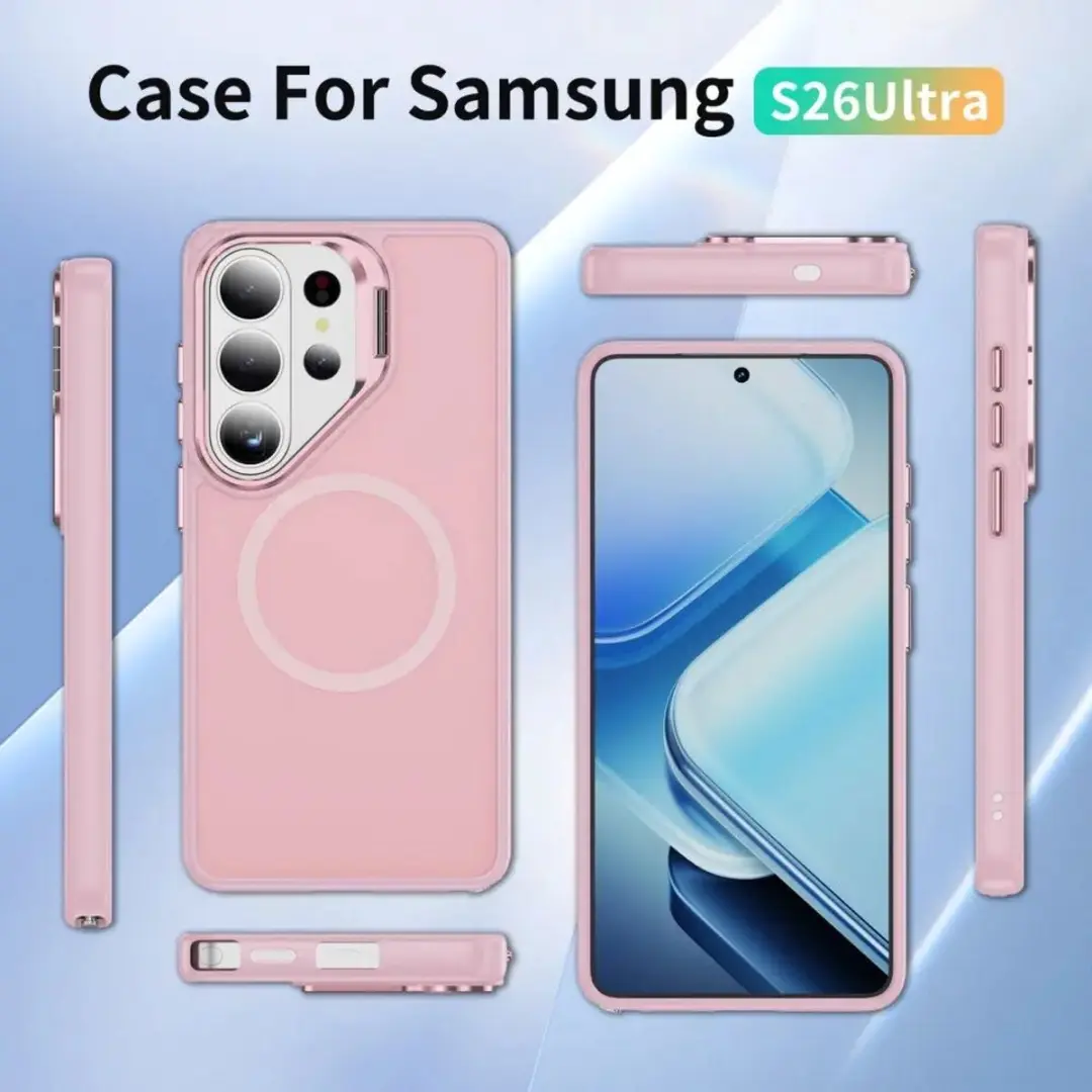 Selected Hoesje Samsung Galaxy S26 Ultra MagSafe Roze - Camera Kickstand