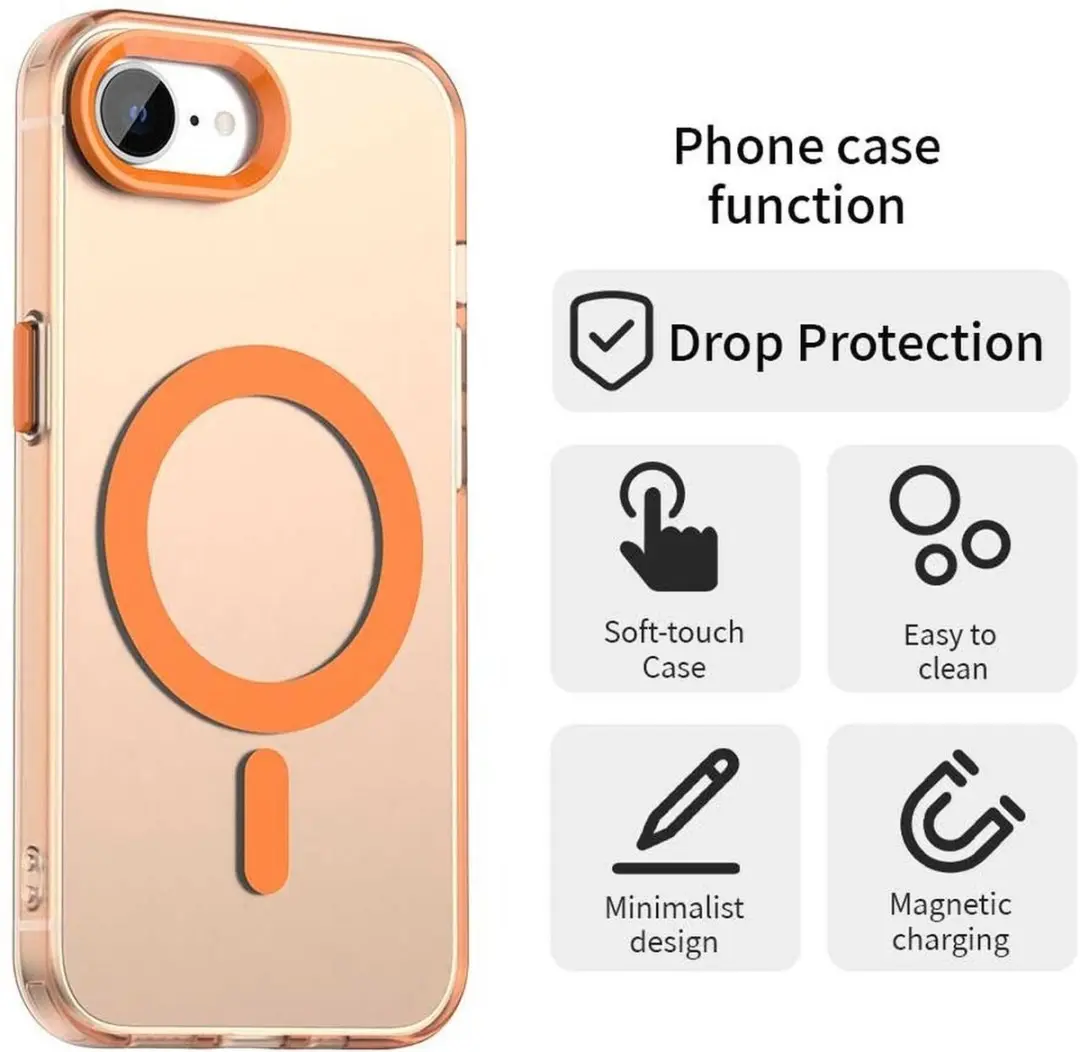 Selected MagSafe Backcover iPhone 16/17 - Oranje & Transparant - afbeelding 6 van 6