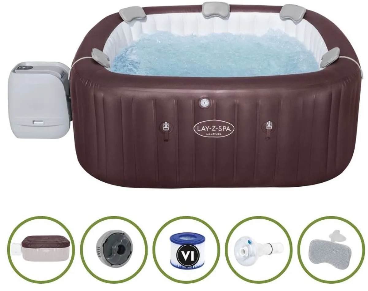 Bestway Lay-Z-Spa Maldives HydroJet Pro SMART 201x201x80cm - 1050L - Rood - afbeelding 4 van 6