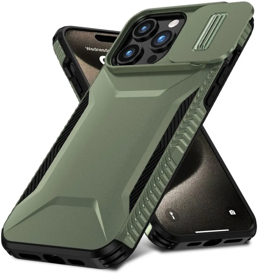 Selected by GSMpunt Apple iPhone 15 Pro Hoesje Groen - Camera Slider