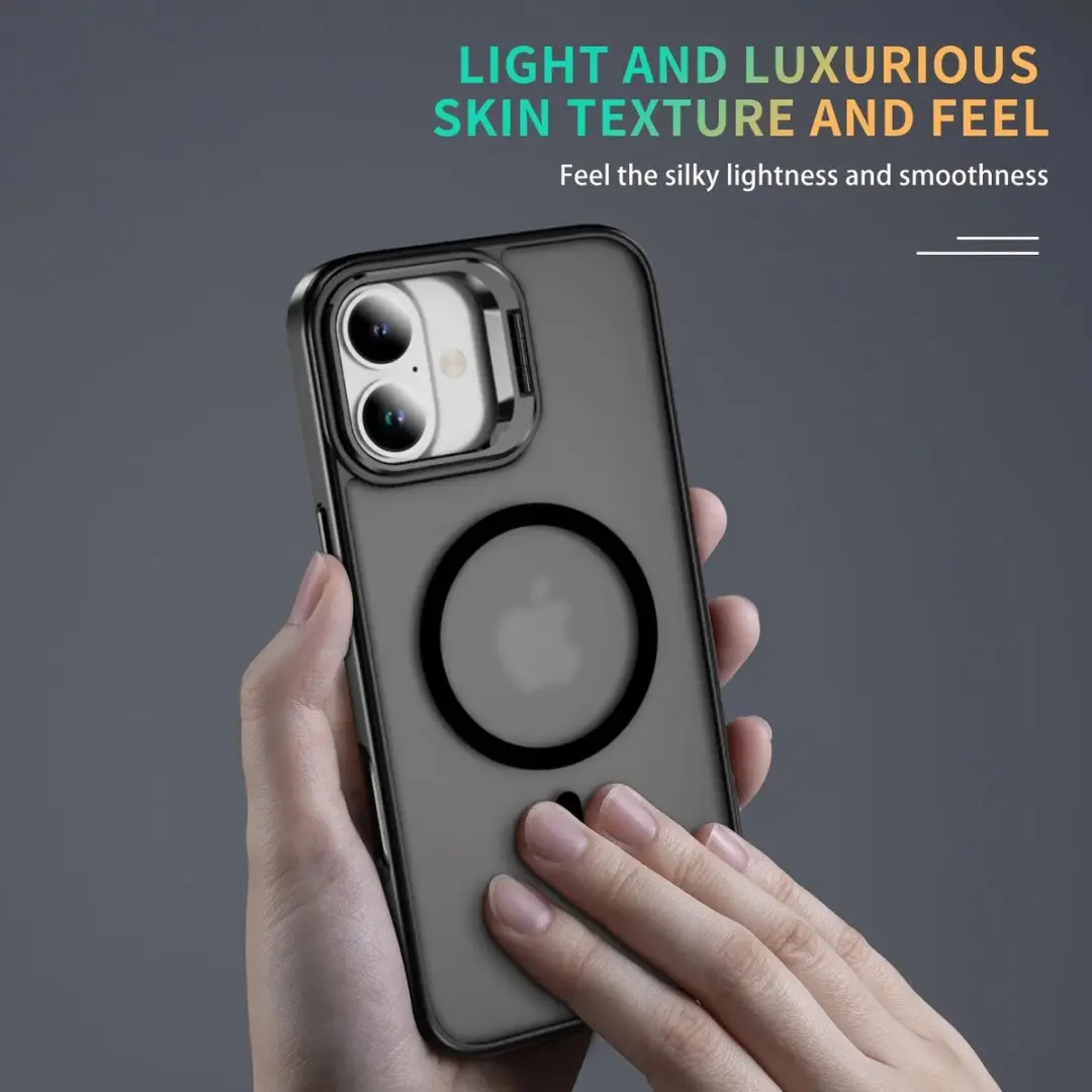 Selected Hoesje iPhone 16 MagSafe Camera Kickstand - Zwart