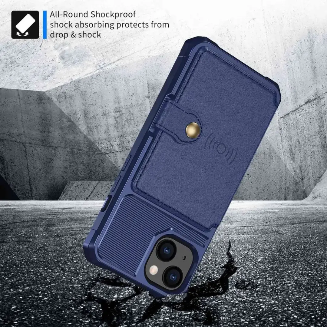 Selected Portemonnee Hoesje iPhone 14 - Blauw - 4 Pasjes