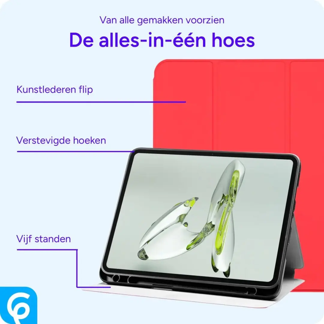 Selected Tablet Hoes Tri-Fold Luxe Kunstleer Rood - OnePlus Pad Go/Oppo Pad Neo