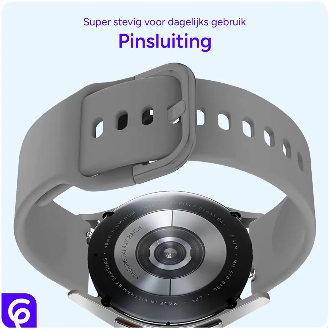Selected SBG Universeel 22mm Horlogeband - Siliconen Grijs