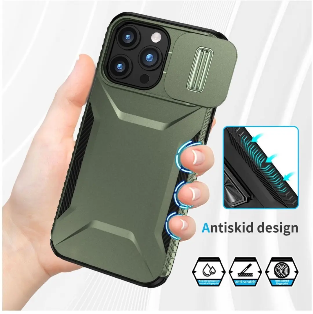 Selected Hoesje iPhone 15 Pro Max Groen - Camera Slider