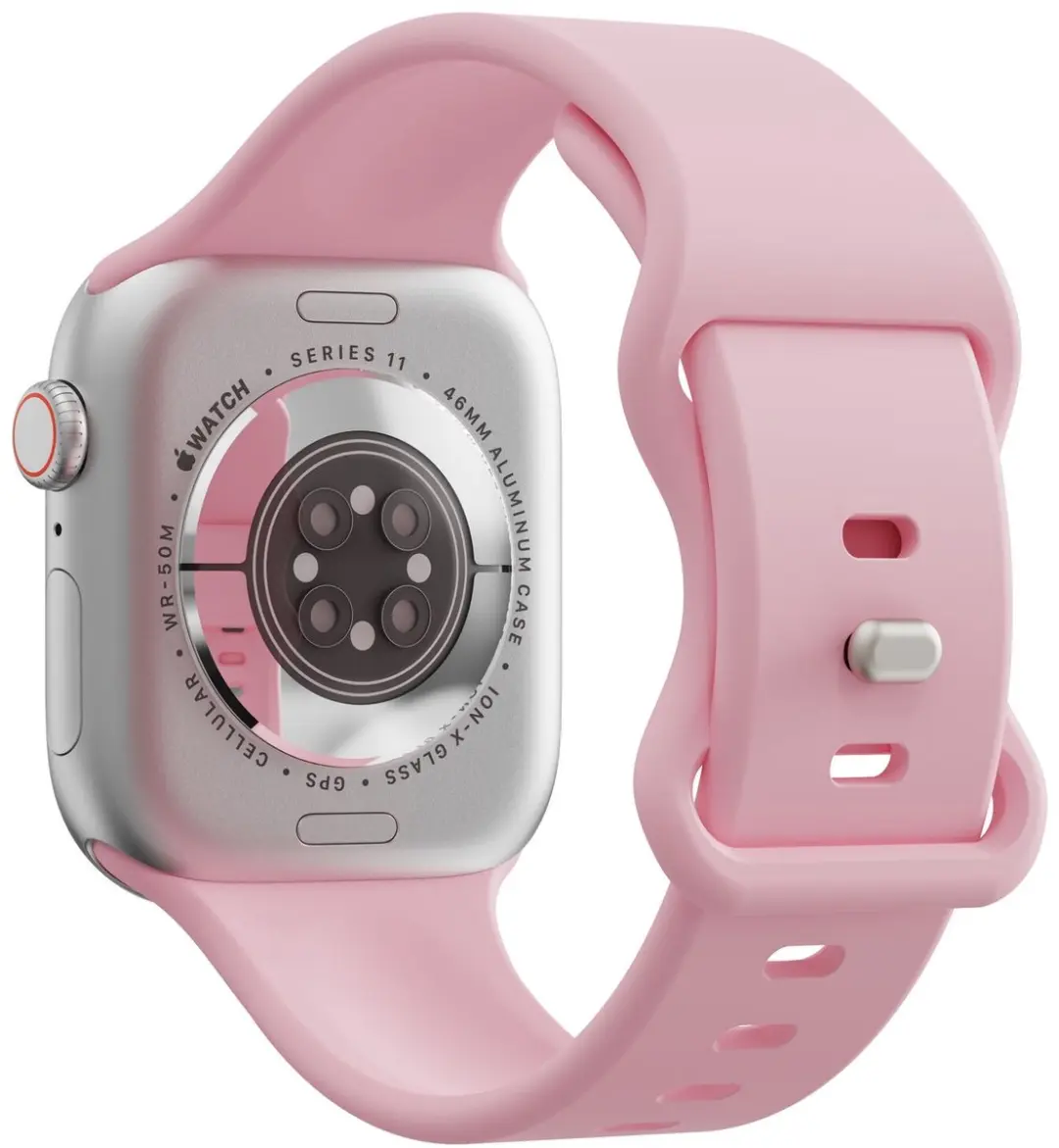 Selected SBG Siliconen Horlogeband Apple Watch 8 45mm - Roze