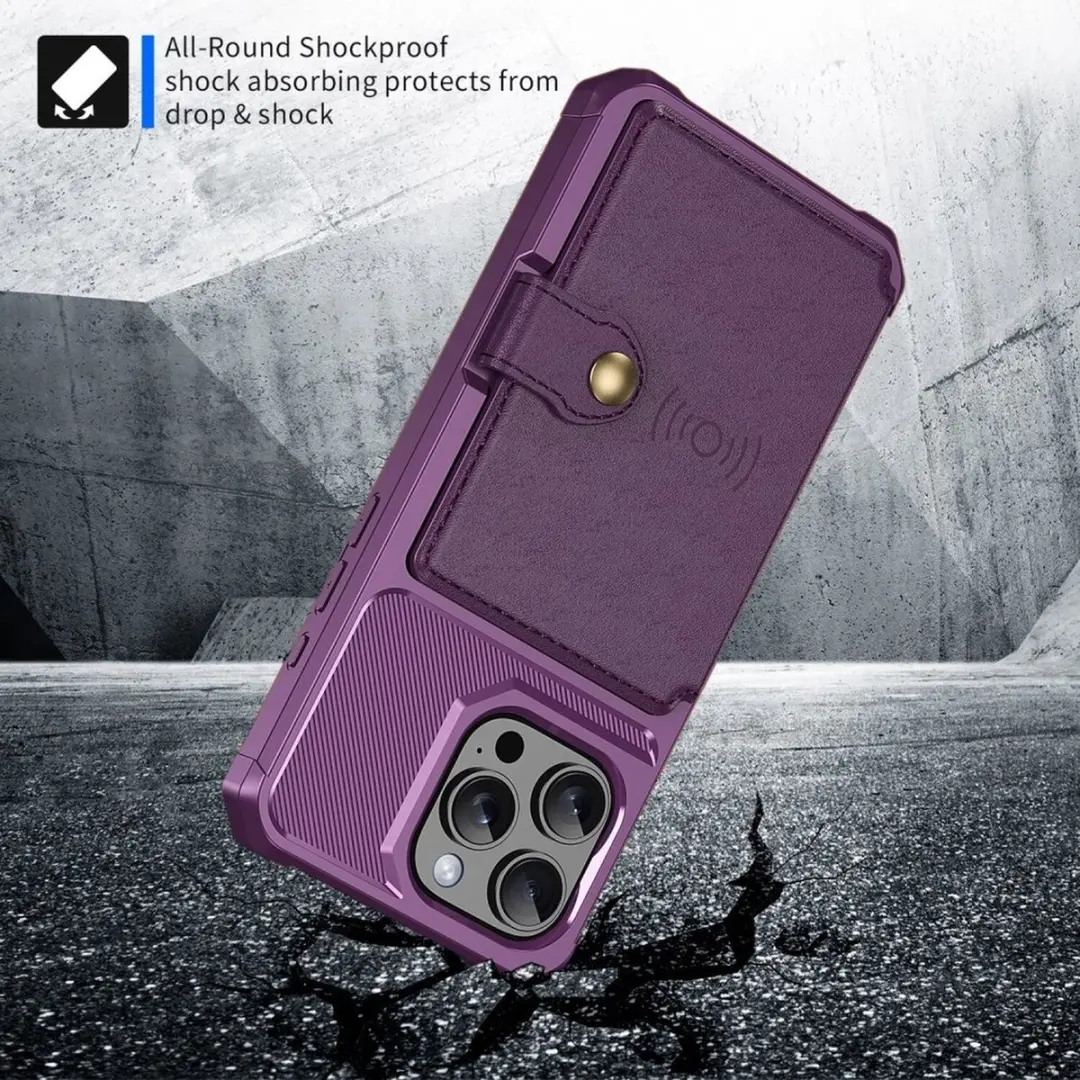 Selected Portemonnee Hoesje iPhone 16 Pro Max - 4 Pasjes - Paars - afbeelding 6 van 6