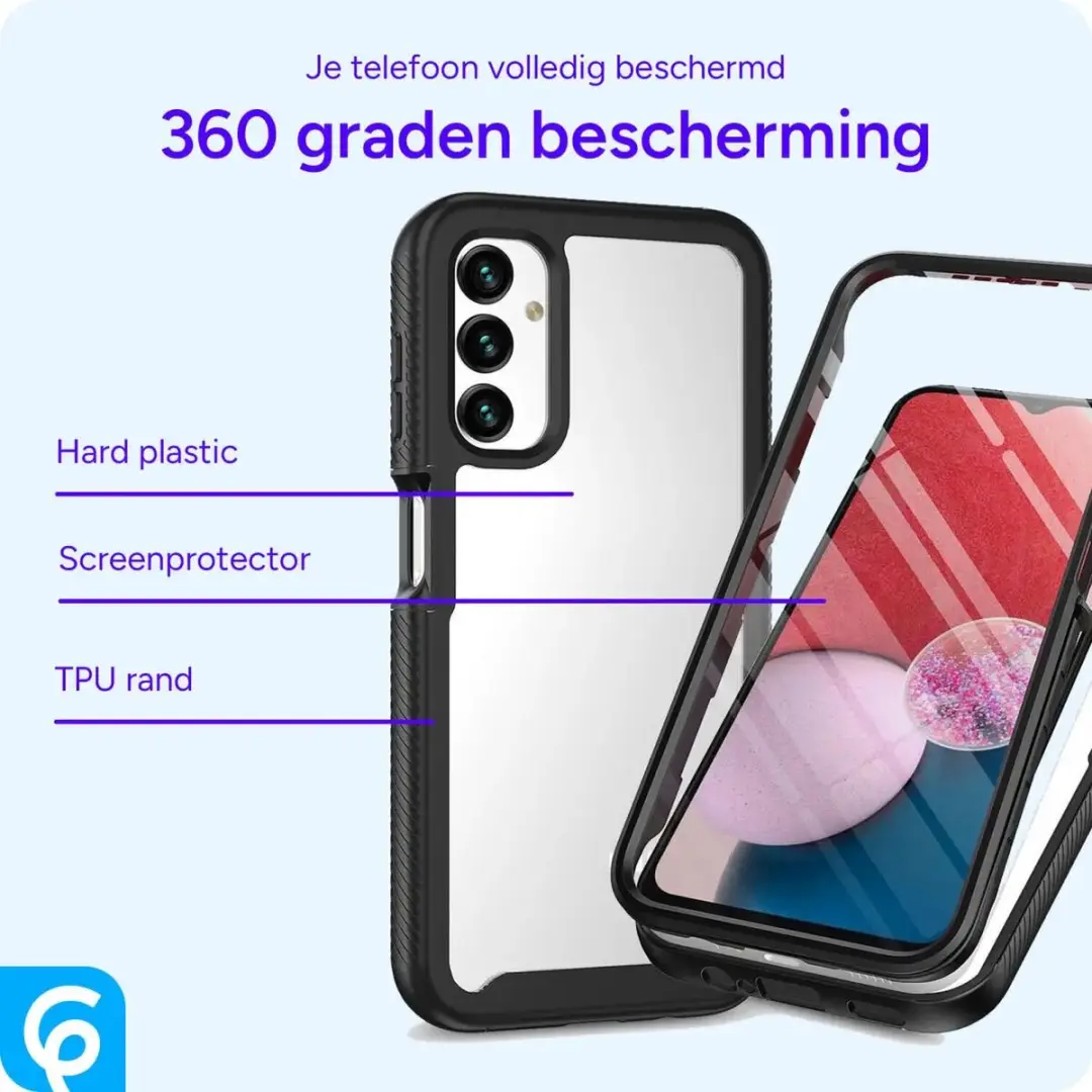 Selected Hoesje Samsung Galaxy A14 Full Protect - Zwart/Transparant