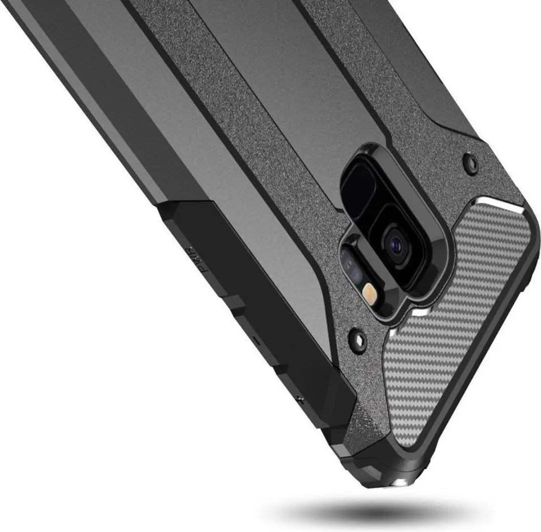 Selected Hoesje Samsung Galaxy S9 Hybride Schokbestendig - Zwart