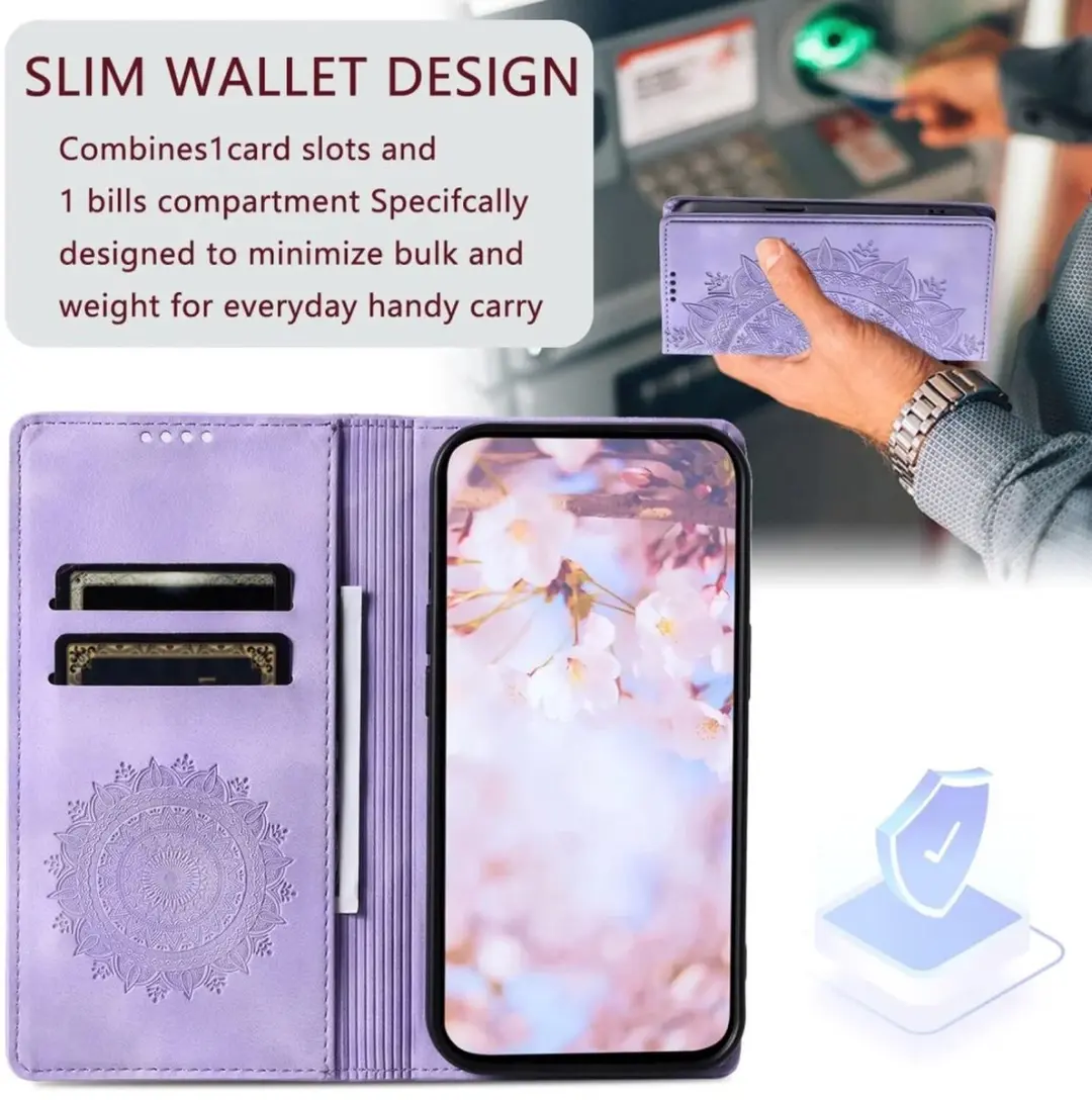 Selected Hoesje Mandala Book Case Paars - Samsung Galaxy A16 - 2 Pasjes