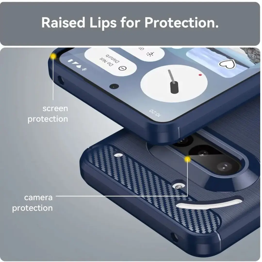 Selected Geborsteld TPU Hoesje Nothing Phone (3a) - Blauw