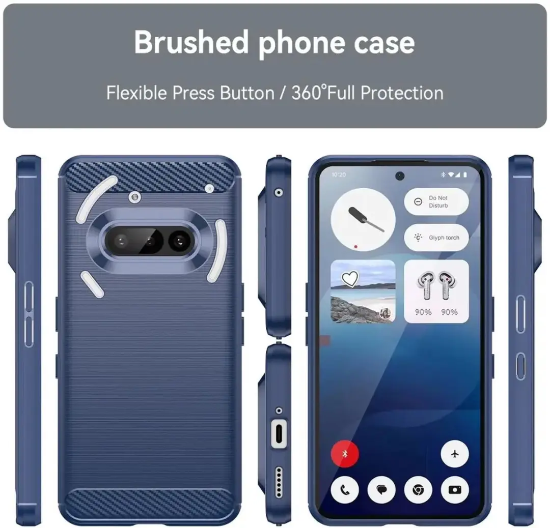 Selected Geborsteld TPU Hoesje Nothing Phone (3a) - Blauw