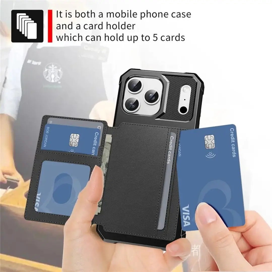 Selected Portemonnee Hoesje iPhone 17 Pro - 4 Pasjes - Zwart