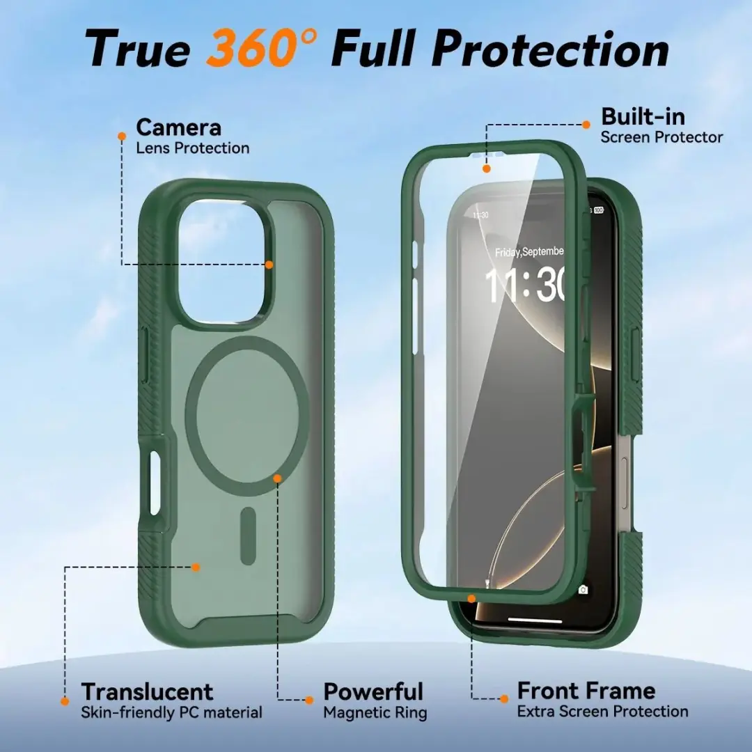 Selected Hoesje iPhone 16 Pro Full Protect Matte Groen - afbeelding 6 van 6