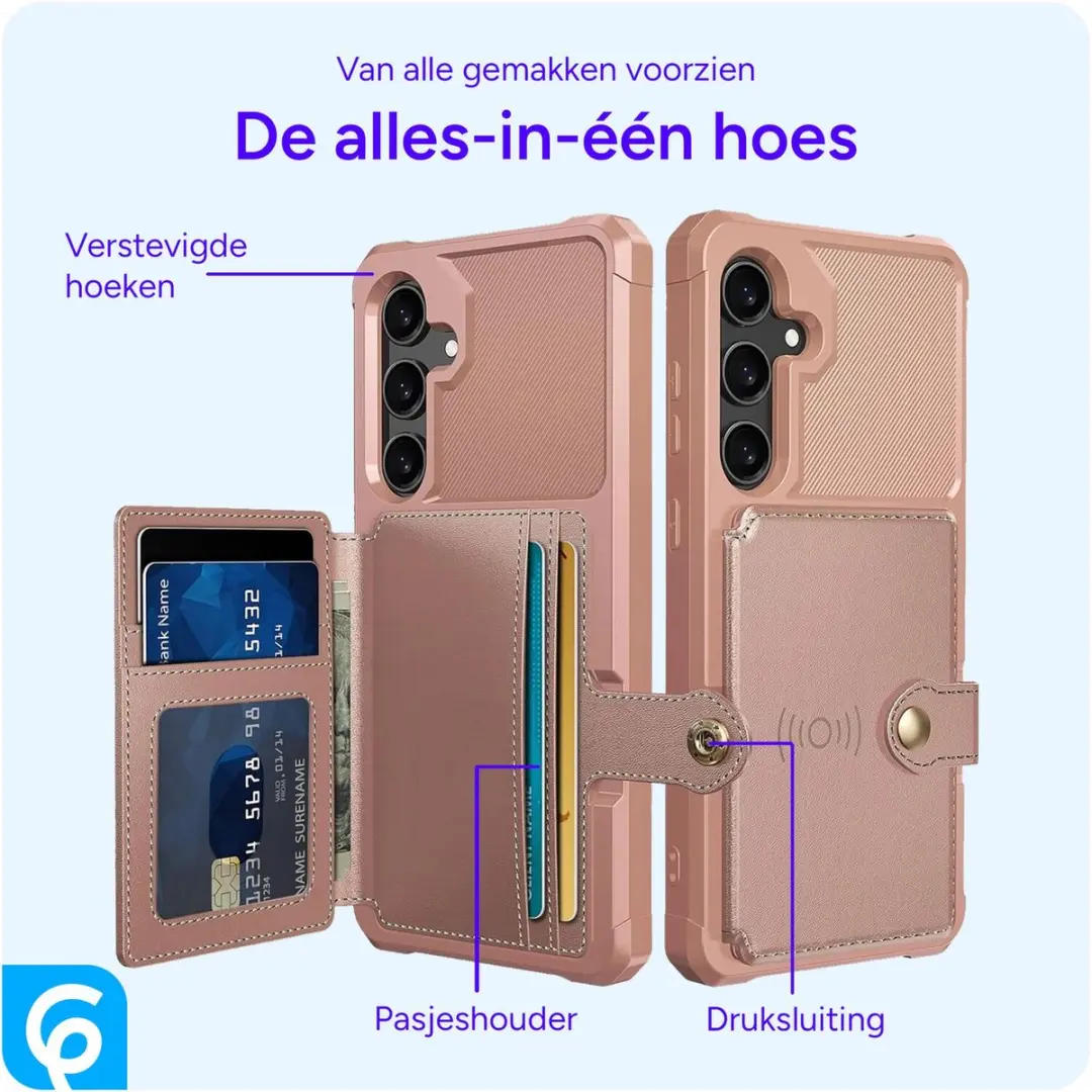 Selected Portemonnee Hoesje Samsung Galaxy S24 FE - Roze - 4 Pasjes
