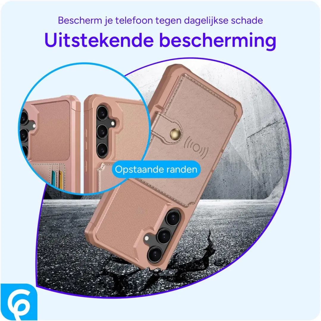 Selected Portemonnee Hoesje Samsung Galaxy S24 FE - Roze - 4 Pasjes