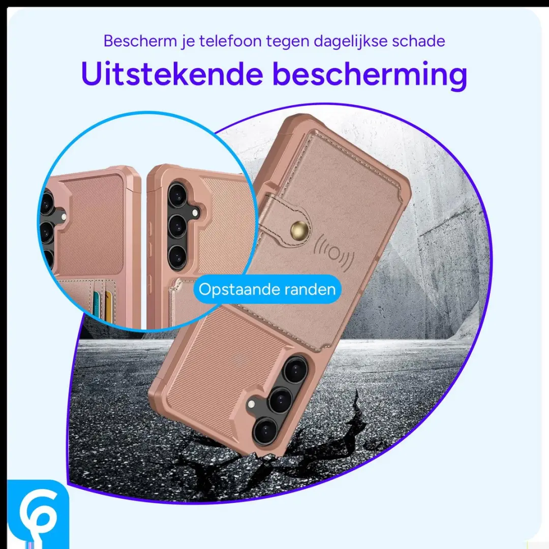 Selected Portemonnee Hoesje Samsung Galaxy S24 FE - Roze - 4 Pasjes