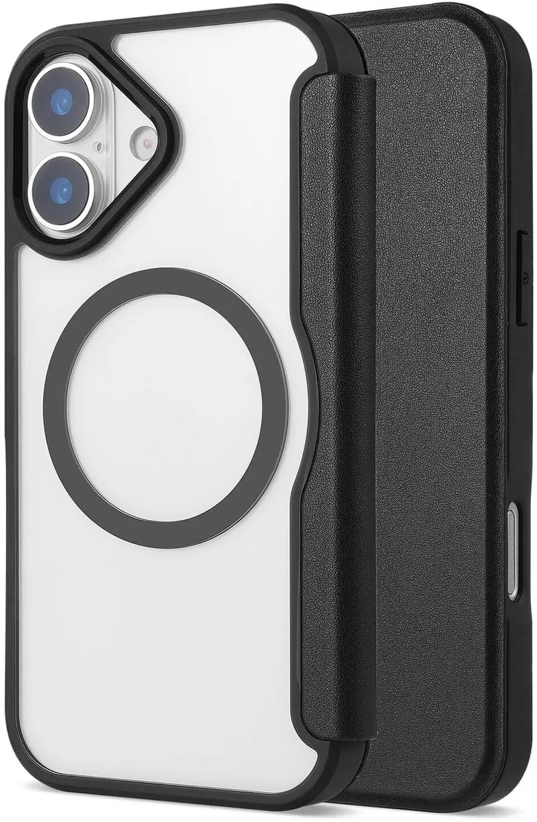 Selected Portemonnee Hoesje iPhone 17 - MagSafe/Qi2 - 1 Pasje - Zwart/Transparant