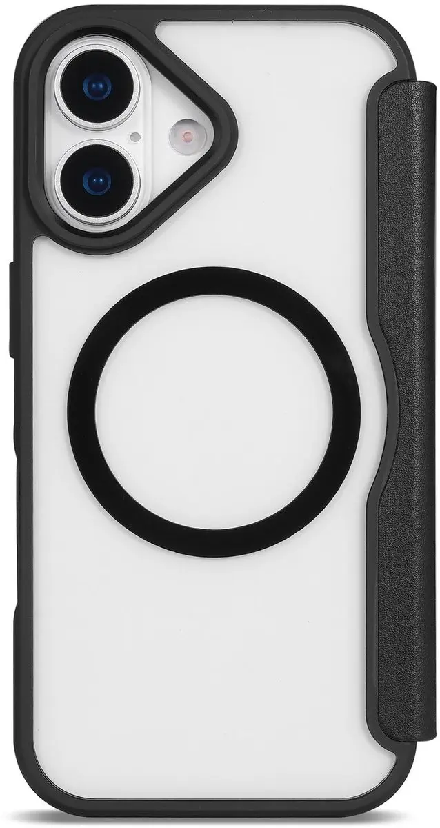 Selected Portemonnee Hoesje iPhone 17 - MagSafe/Qi2 - 1 Pasje - Zwart/Transparant