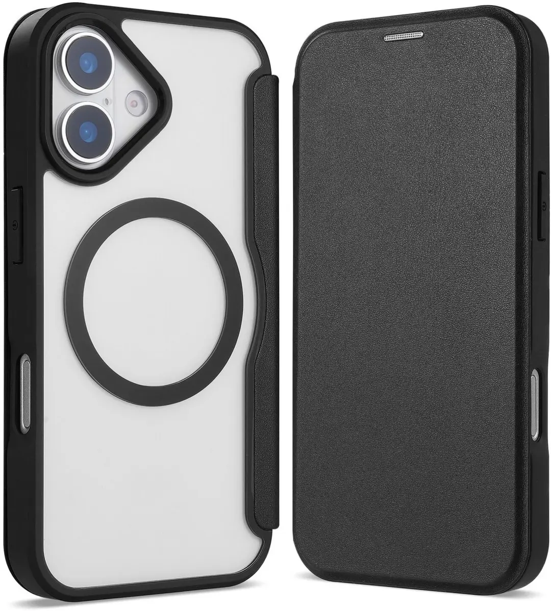 Selected Portemonnee Hoesje iPhone 17 - MagSafe/Qi2 - 1 Pasje - Zwart/Transparant