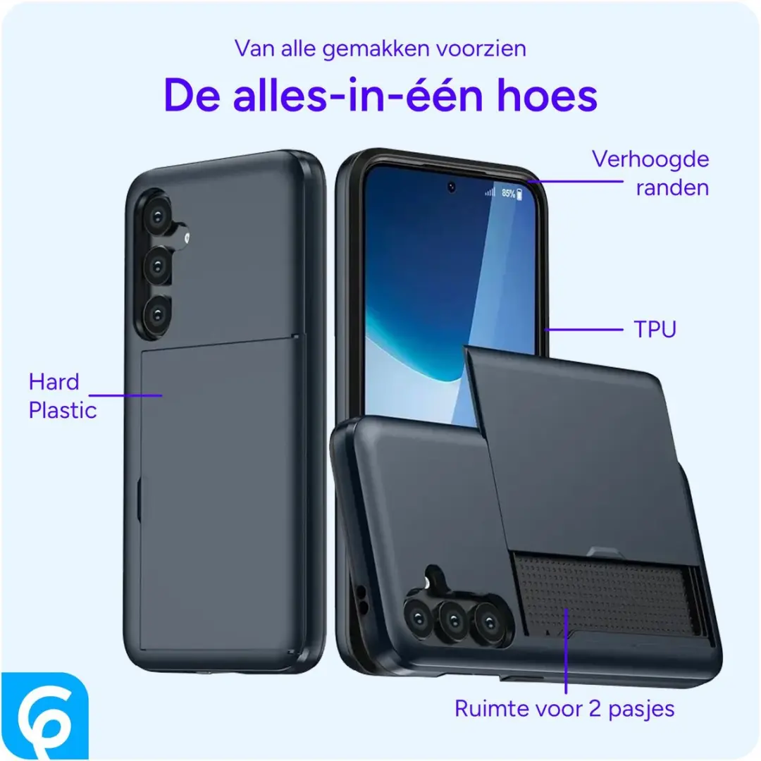 Selected Hoesje Samsung Galaxy S24 FE - Blauw - 2 Pasjes