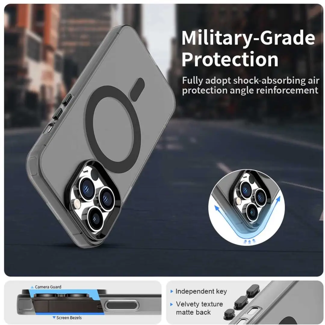 Selected MagSafe Backcover iPhone 13 Pro Max - Zwart & Transparant