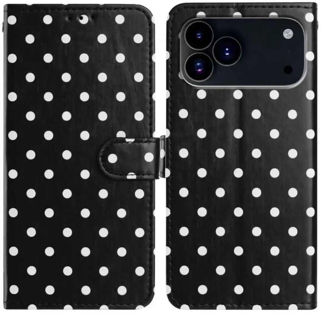 Selected Hoesje iPhone 17 Pro Max Polka Dot Wallet Book