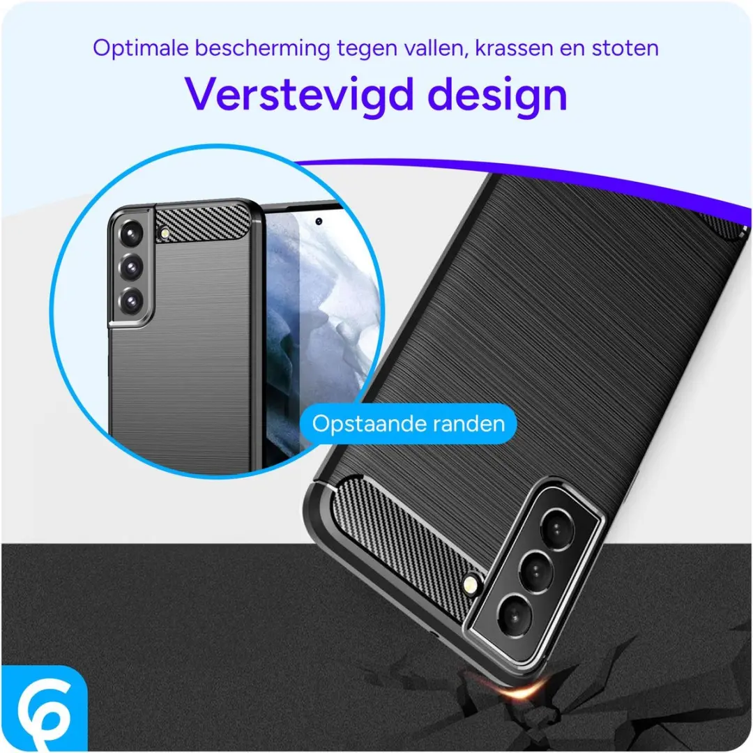 Selected Geborsteld TPU Hoesje Samsung Galaxy S22 - Zwart